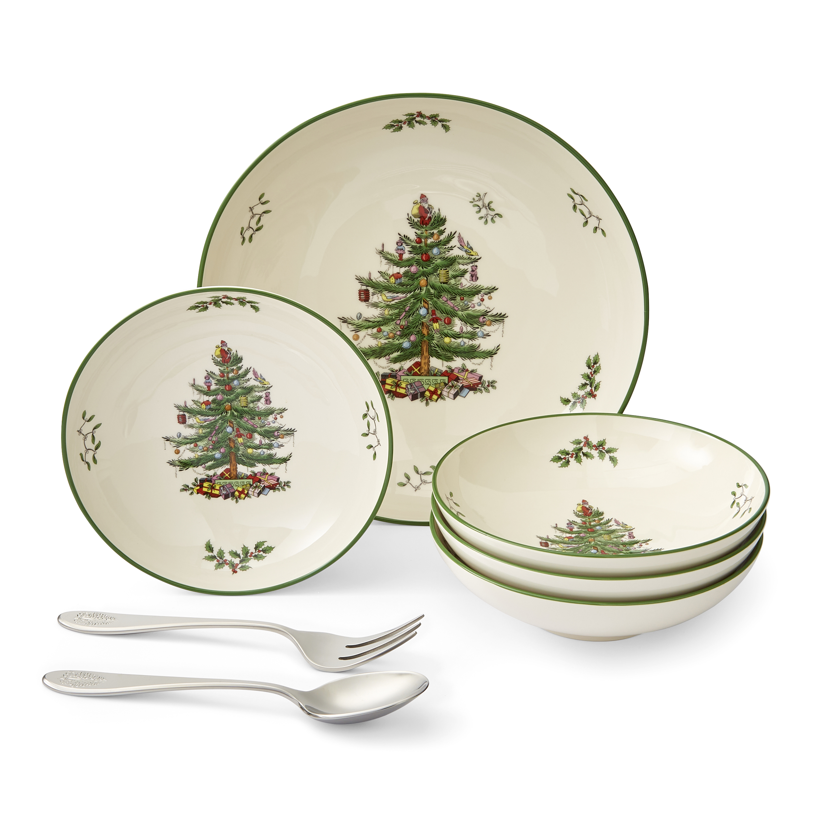 Christmas Tree 7 Piece Pasta Serving Set image number null